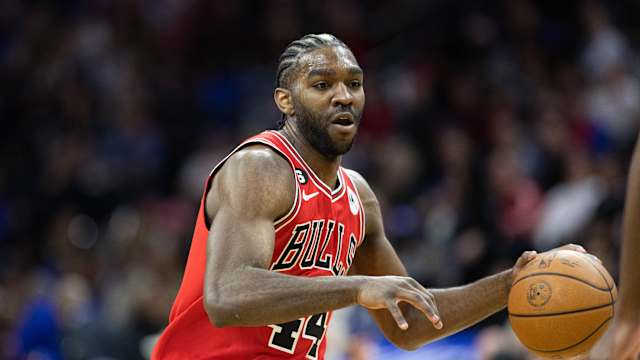 Mar 20, 2023; Philadelphia, Pennsylvania, USA; Chicago Bulls forward Patrick Williams (44) dribbles the ball against the Philadelphia 76ers during the third quarter at Wells Fargo Center.